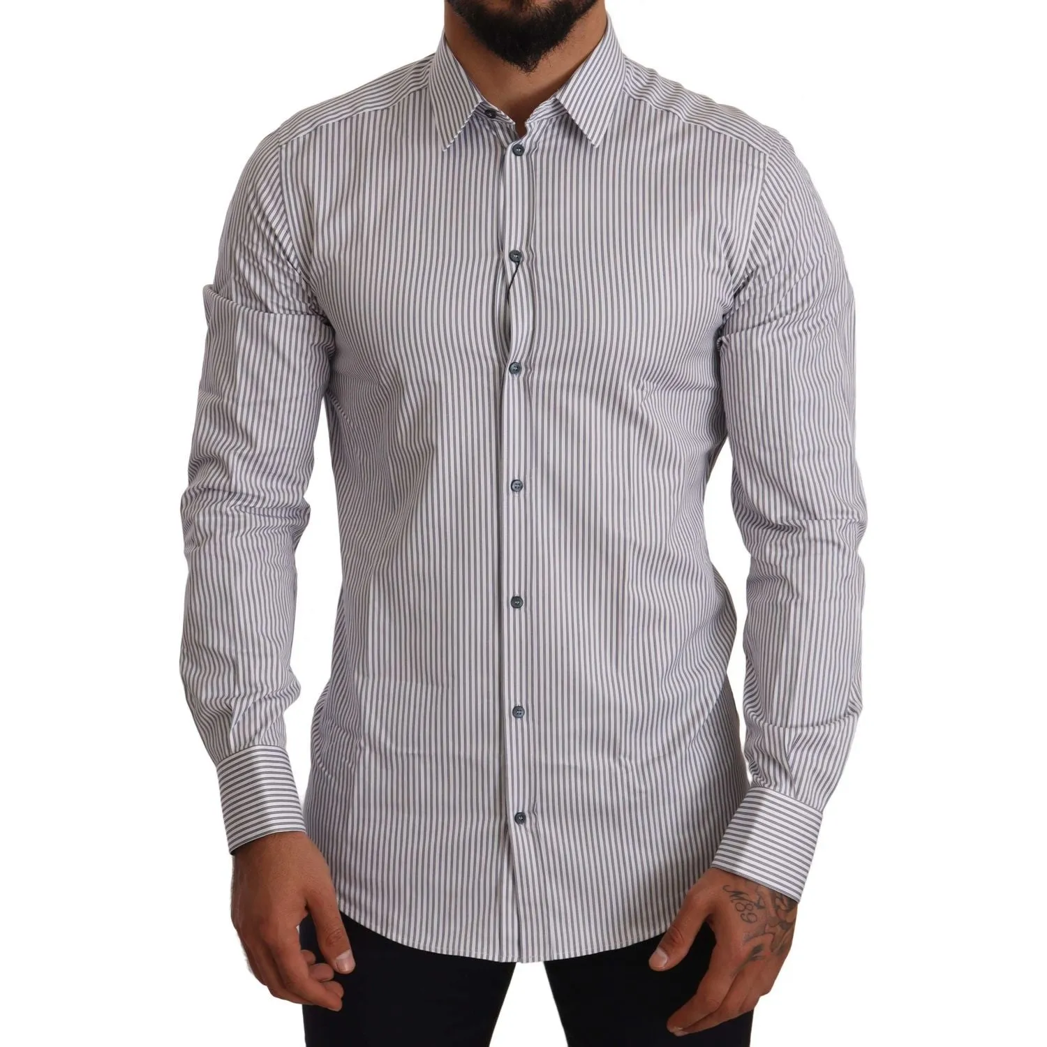 Dolce & Gabbana Elegant Slim Fit Striped Cotton Shirt