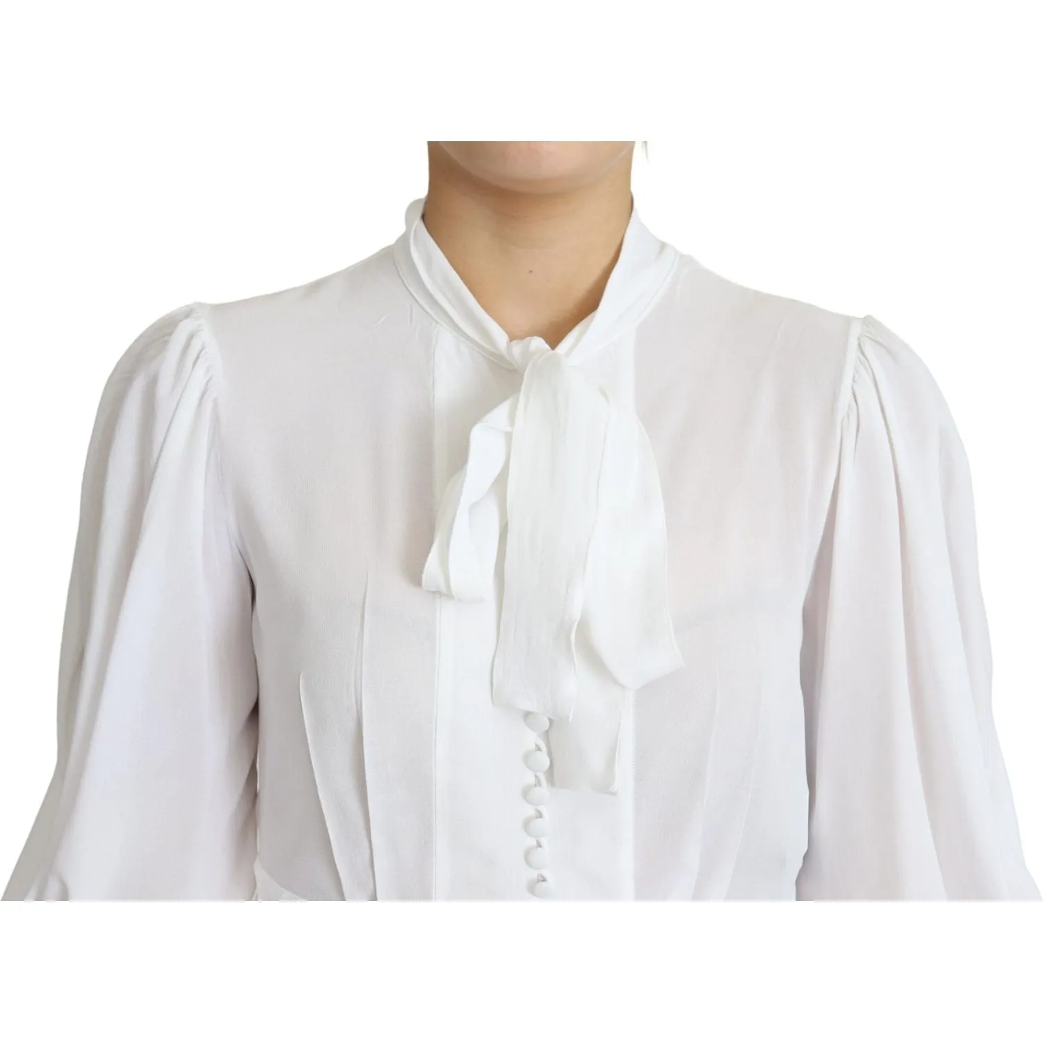 Dolce & Gabbana Elegant Snow-White Viscose Blouse