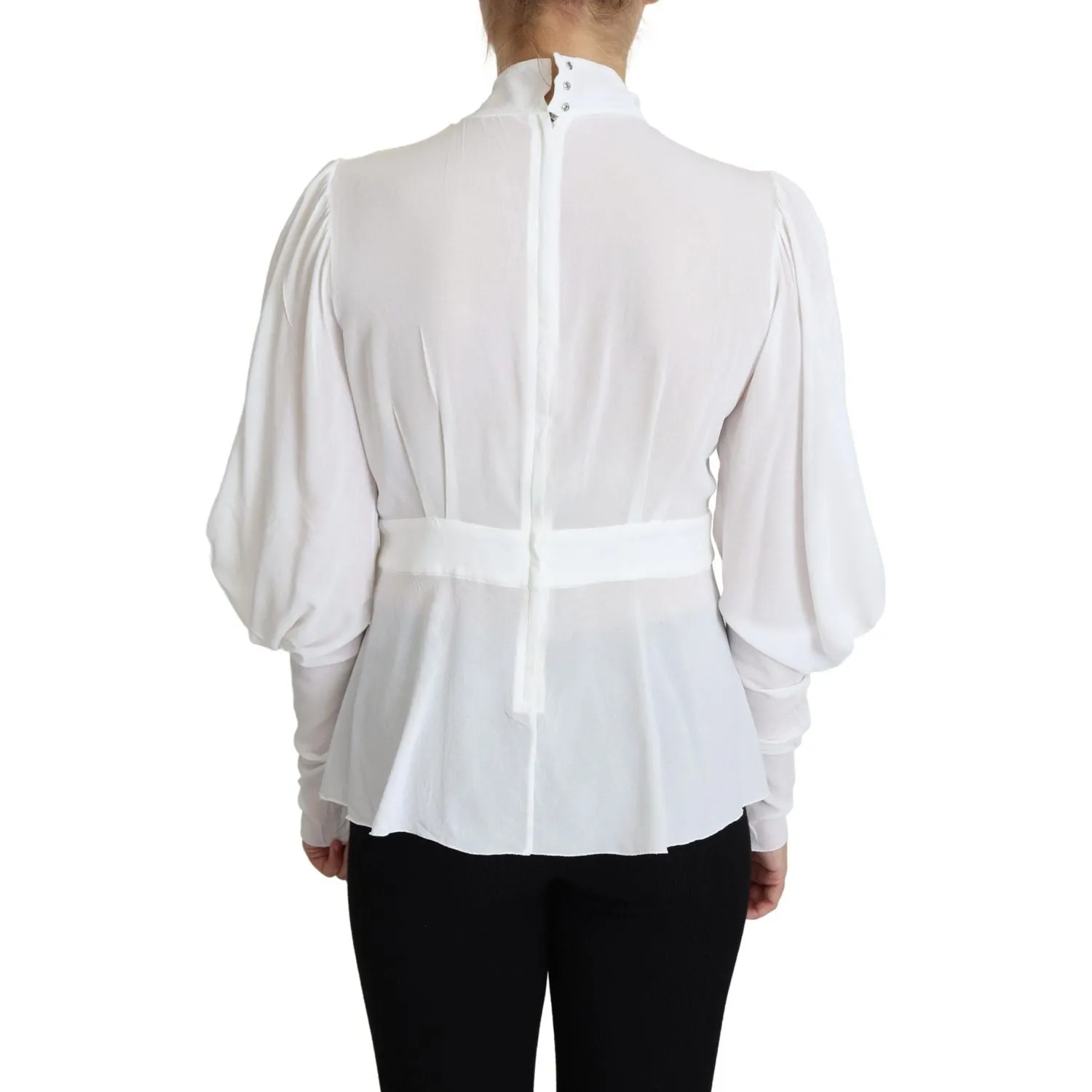 Dolce & Gabbana Elegant Snow-White Viscose Blouse