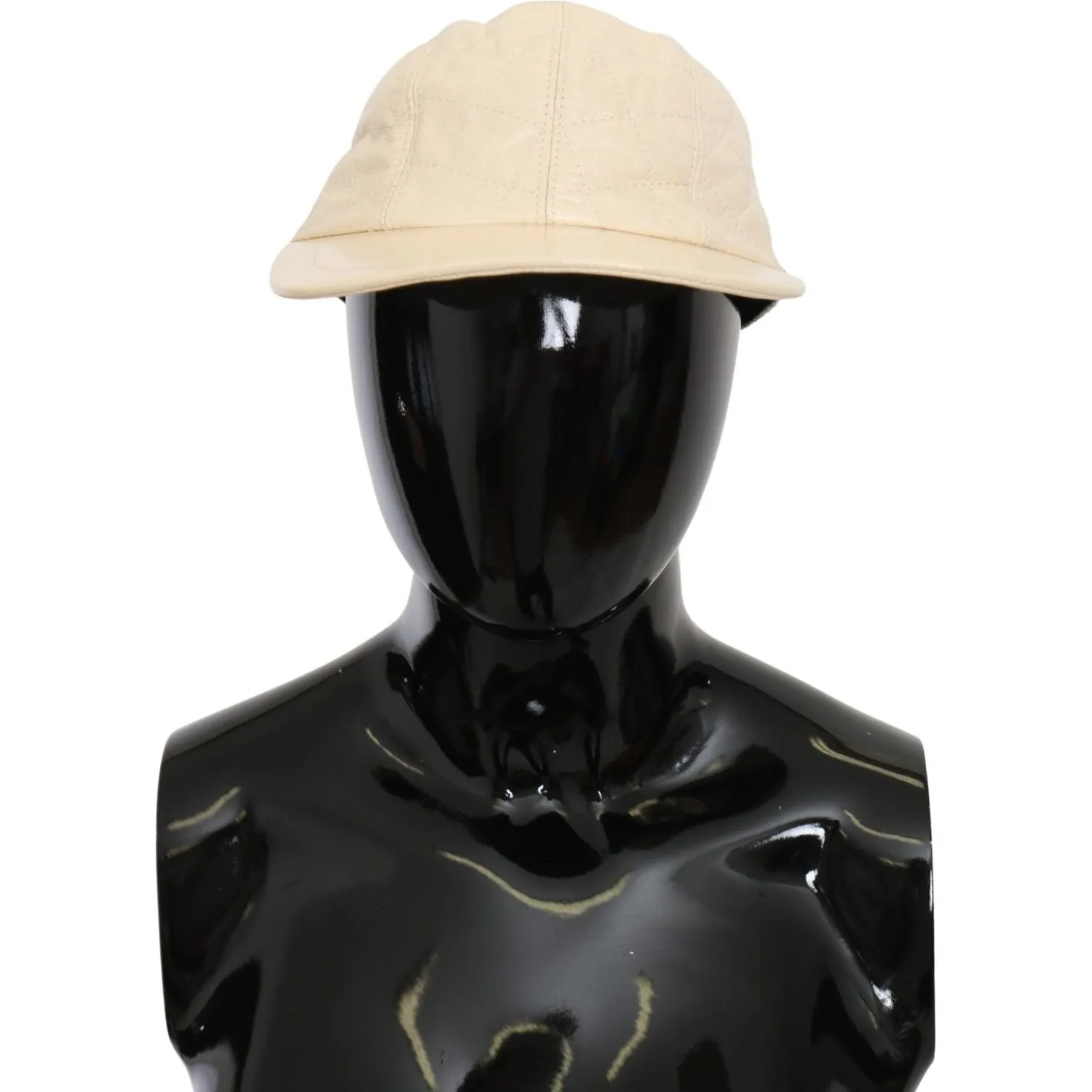 Dolce & Gabbana Elegant White Lambskin Leather Baseball Cap