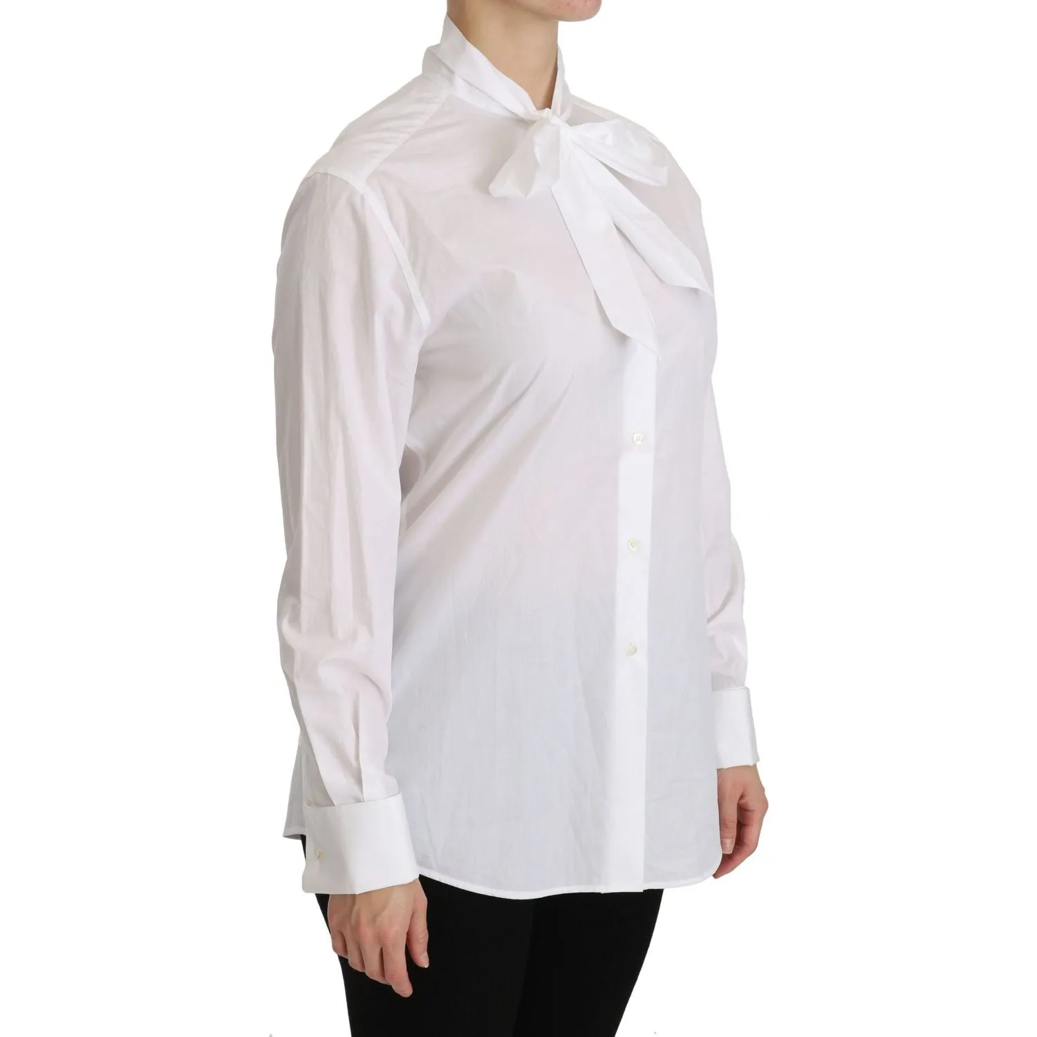 Dolce & Gabbana Elegant White Turtle Neck Polo Top