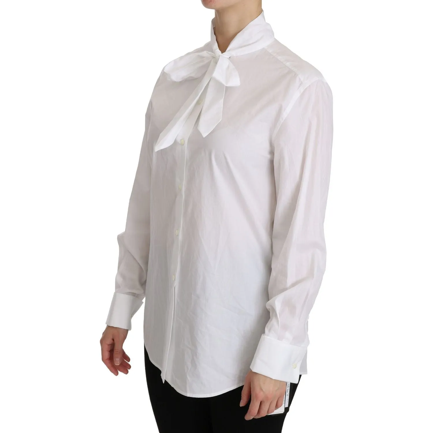 Dolce & Gabbana Elegant White Turtle Neck Polo Top