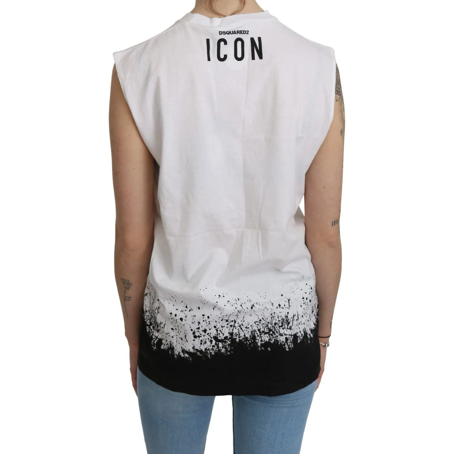 Dsquared² Chic Sleeveless Cotton Crew Neck Top