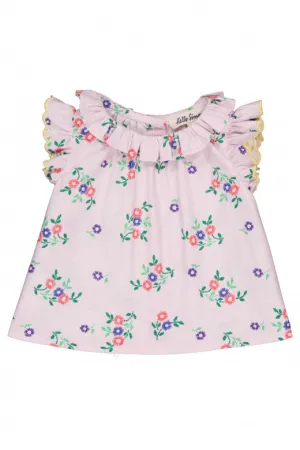 Hello Simone Girls' Ruffled Floral Top