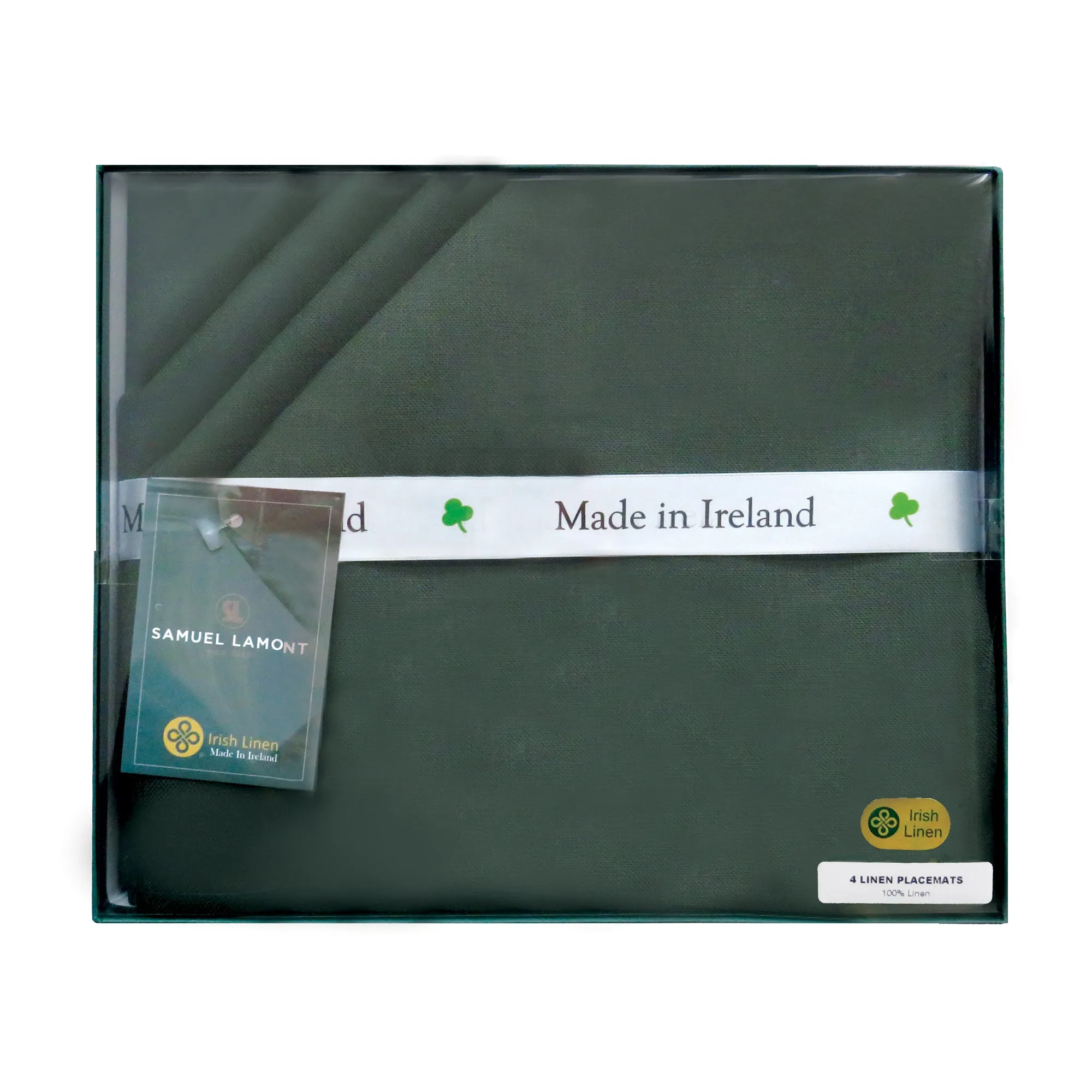 Informal Hunter Green Irish Linen Placemat Set of 4