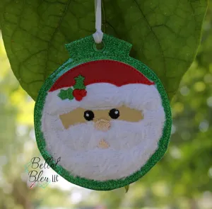 ITH Christmas Ornament Santa Claus Machine Applique Embroidery