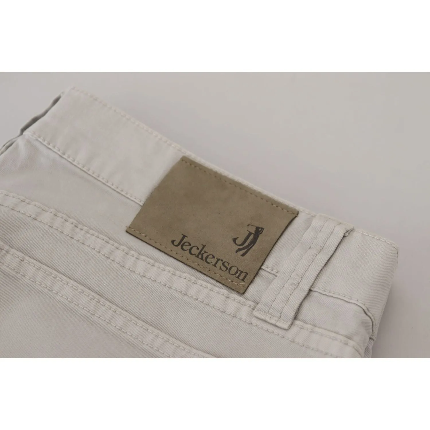 Jeckerson Elegant Gray Cotton Blend Pants