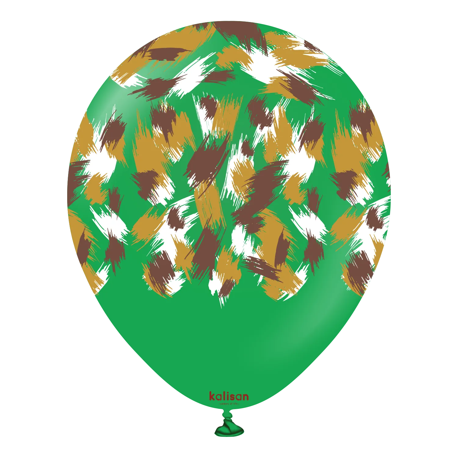 Kalisan 12" Savanna Printed Standard Green  Latex Balloon, 25 pieces