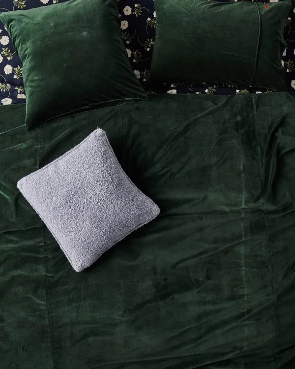 Kombu Green Velvet European Pillowcases Set Of 2 Standard