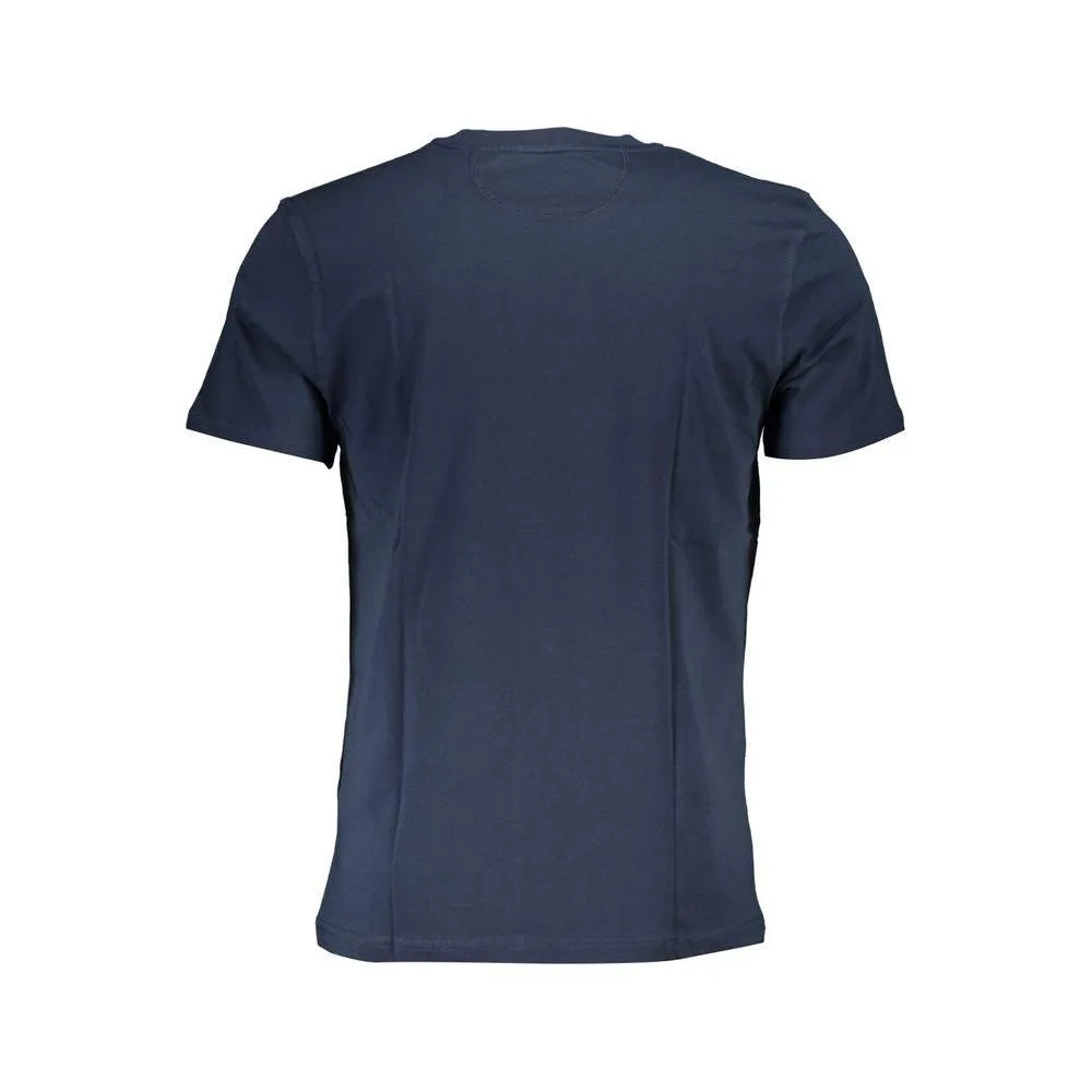 La Martina Elegant Blue Crew Neck Cotton Tee