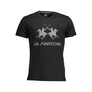 La Martina Elegant Crew Neck Tee with Iconic Print