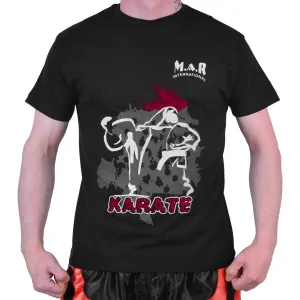 MAR-084C | Black Round-Neck Karate T-Shirt