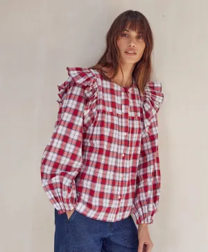 Megan Check Frill Shirt