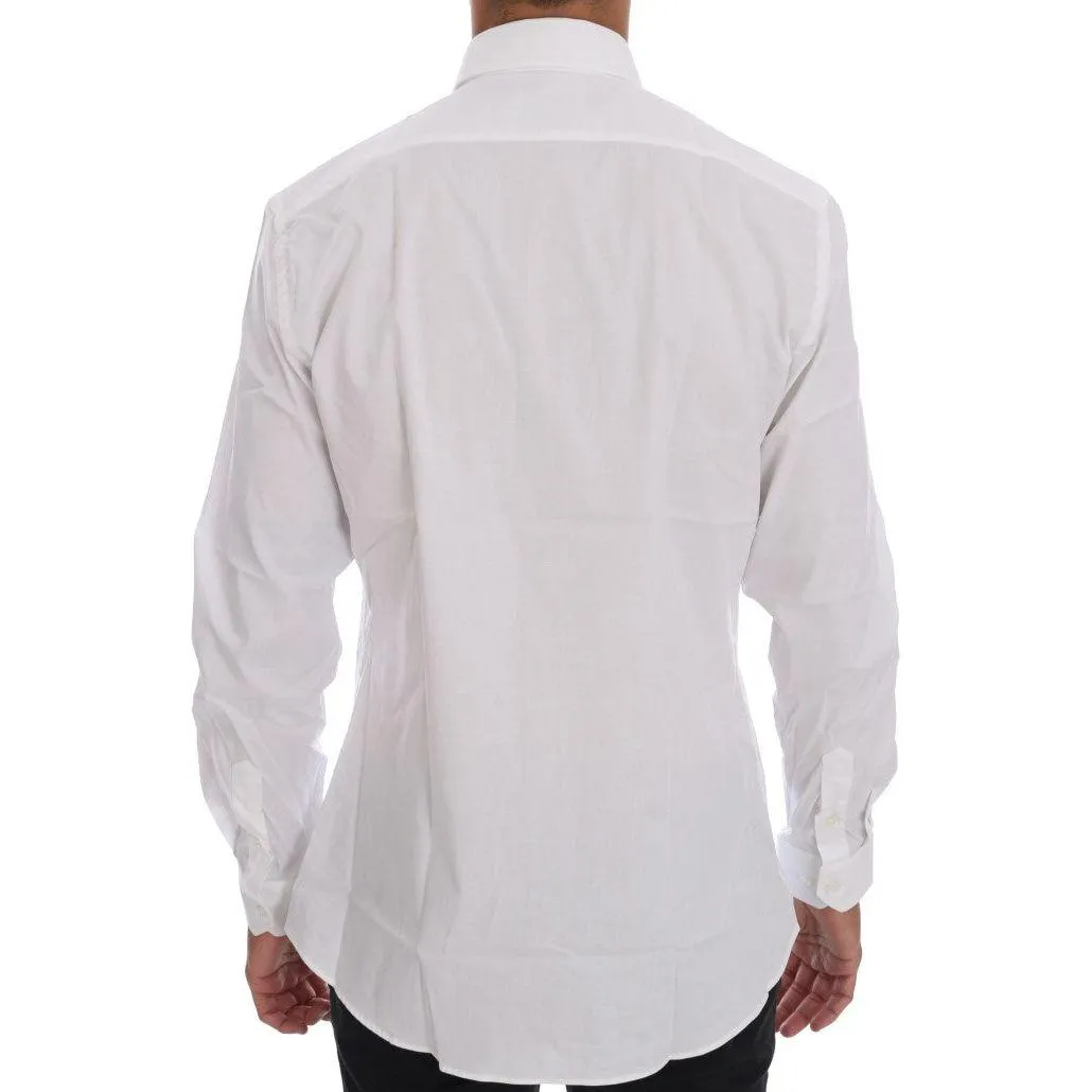 Moschino Elegant White Slim-Fit Cotton Shirt