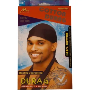 Murry Collection Cotton Durag Breathable & Flexible Black  No M4801BLK