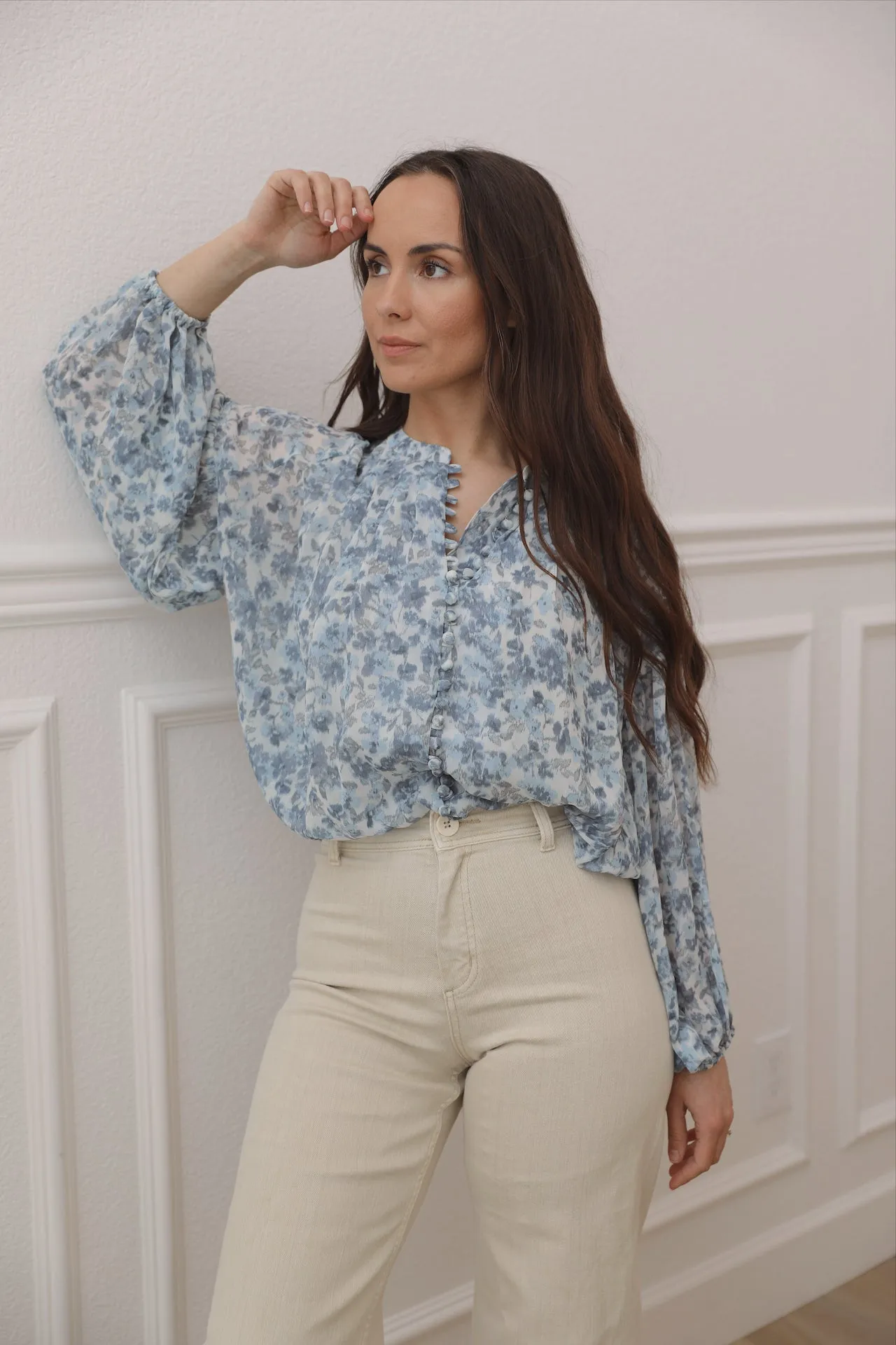 Myra Blue Floral Top