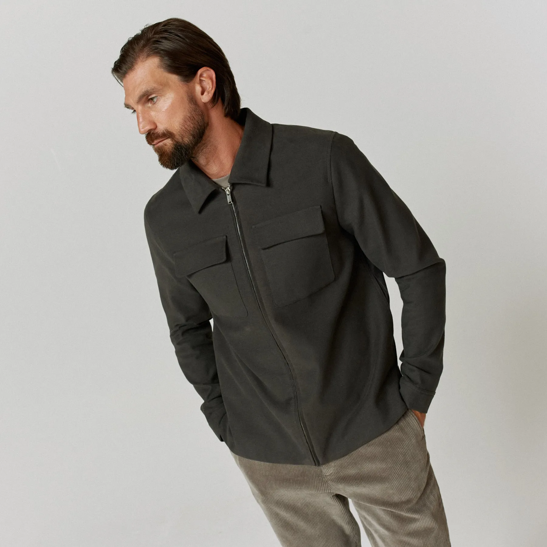 Oliver Sweeney Mens Mertola Grey Overshirt - Premium Quality