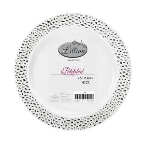 Pebbled - Silver - 7.5" Plate (Case Qty: 120)