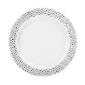 Pebbled - Silver - 7.5" Plate (Case Qty: 120)