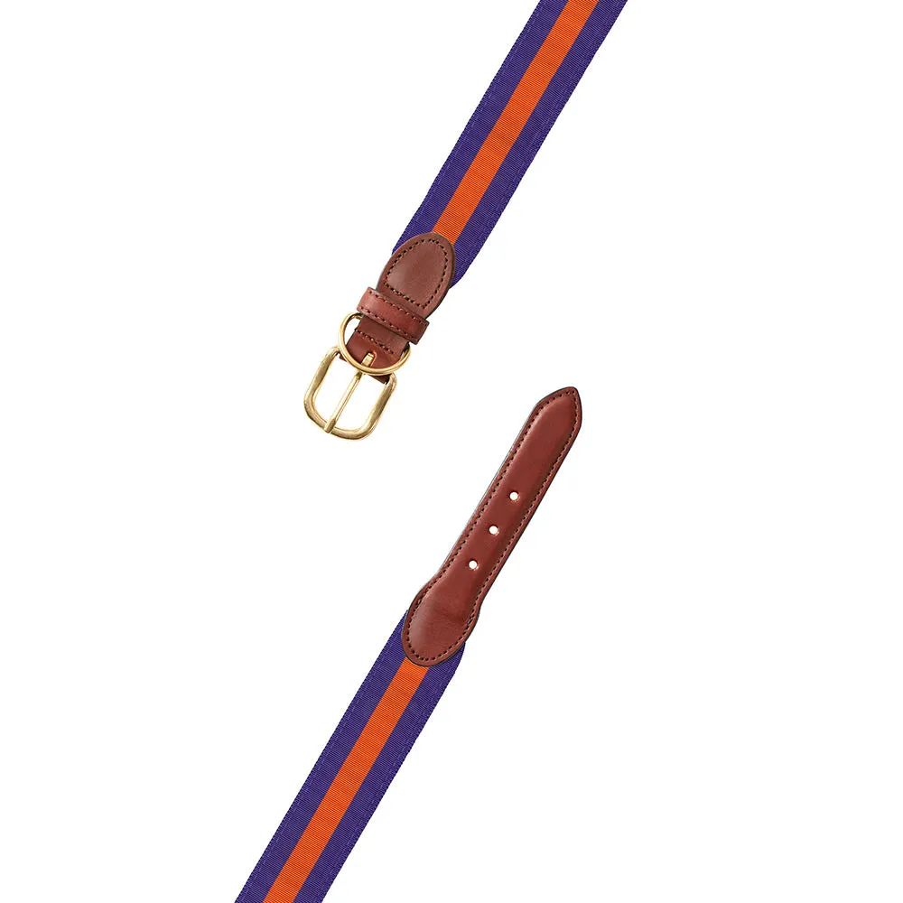 Purple & Orange Grosgrain Ribbon Dog Collar