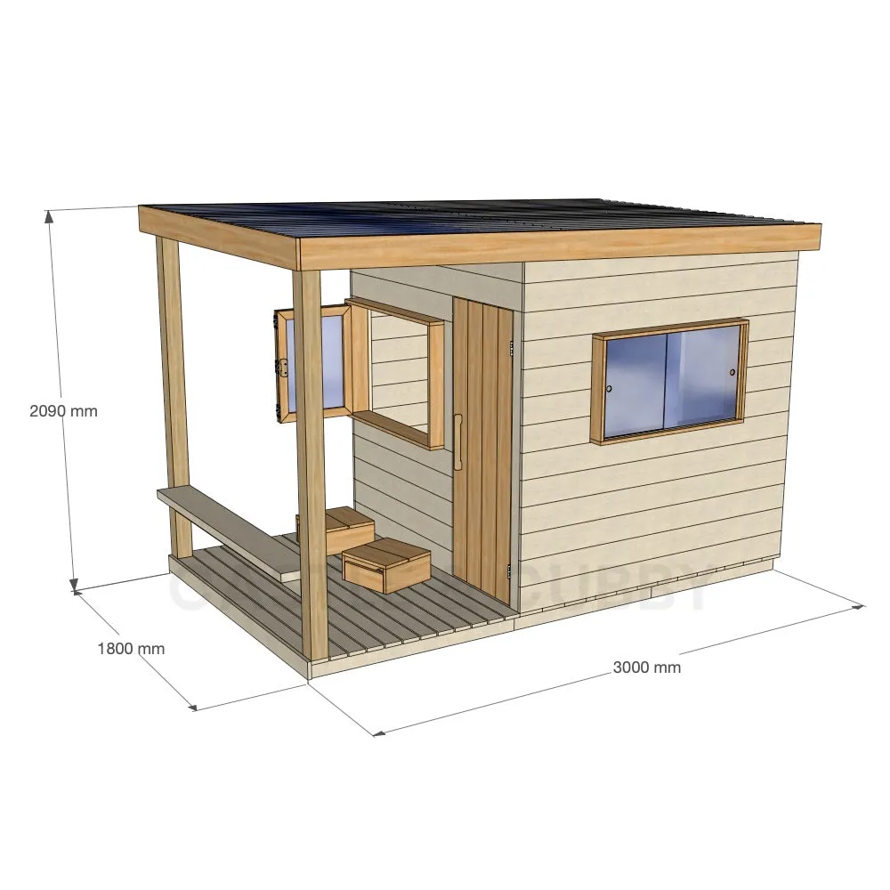 Signature Modern: Front Verandah Wooden Cubby Houses