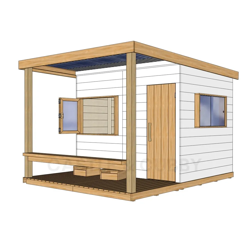 Signature Modern: Front Verandah Wooden Cubby Houses