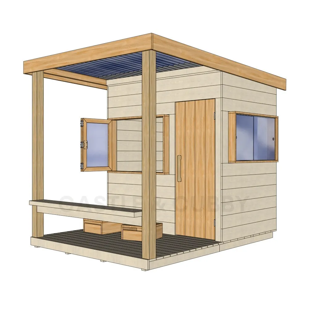 Signature Modern: Front Verandah Wooden Cubby Houses