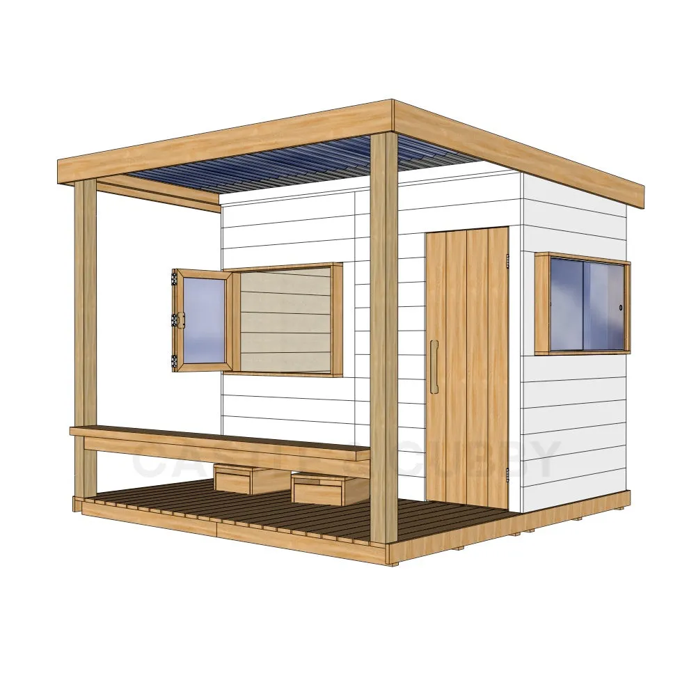 Signature Modern: Front Verandah Wooden Cubby Houses