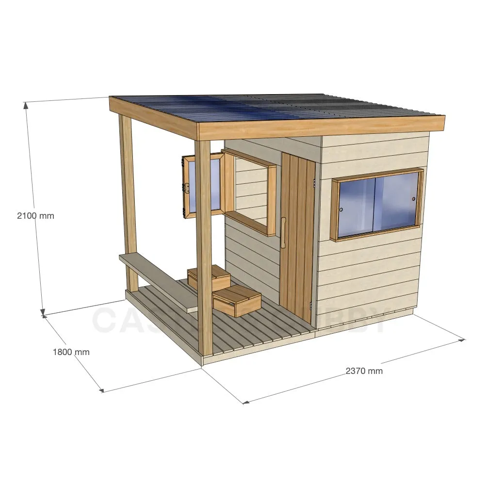 Signature Modern: Front Verandah Wooden Cubby Houses