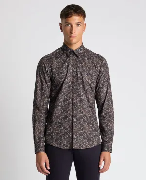 Slim Fit Floral Print Cotton Shirt