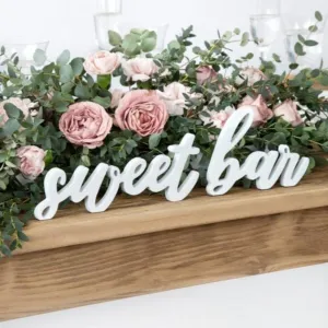 Sweet Bar Wedding White Wooden Sign