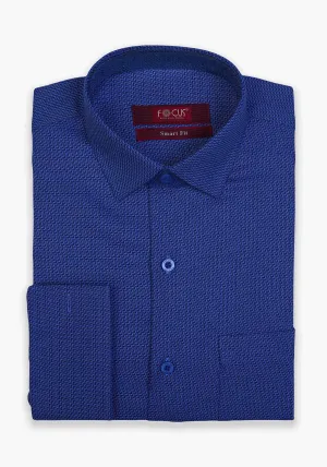 Textured Blue Dress Shirt