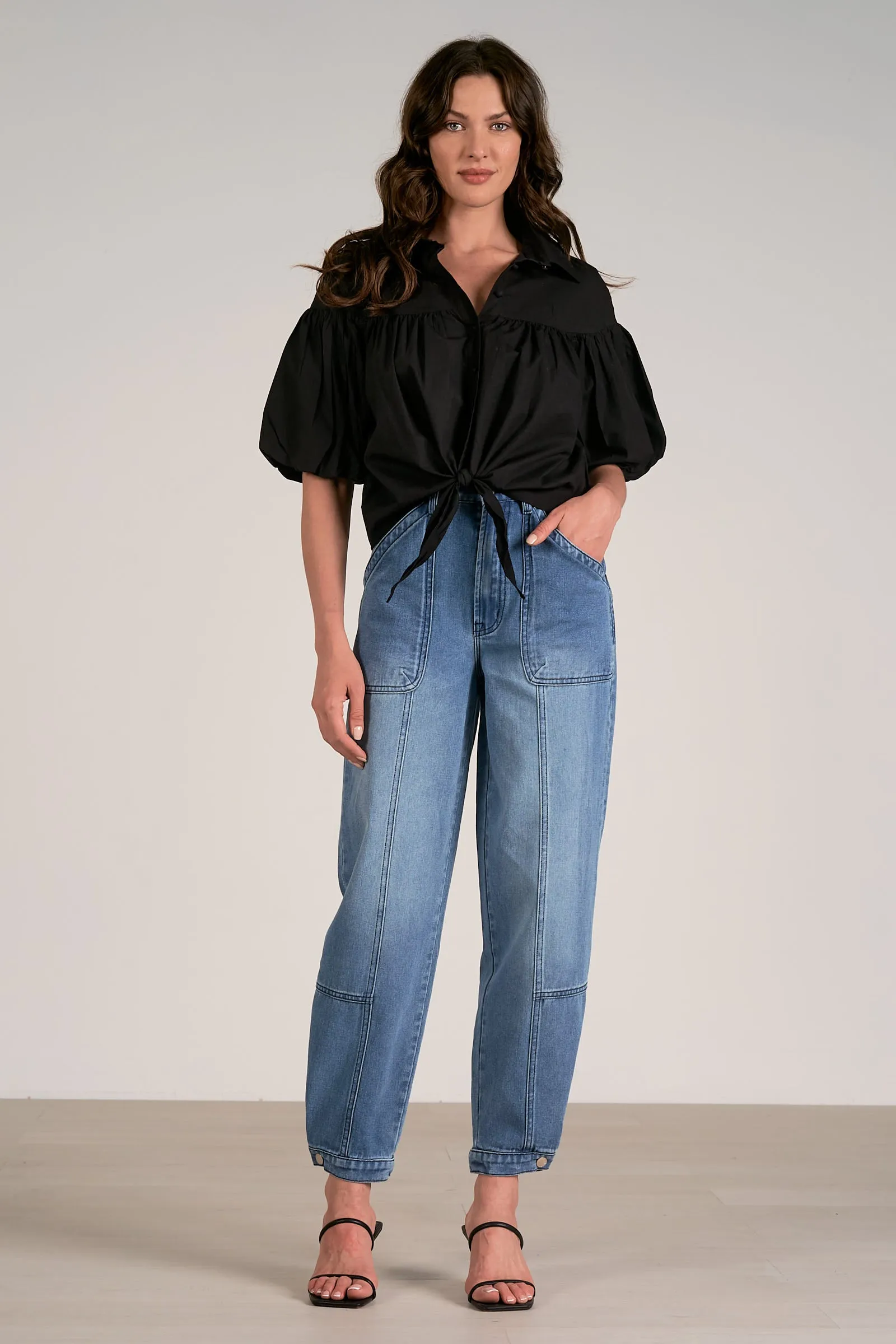 The Aubrey Tie Front Blouse