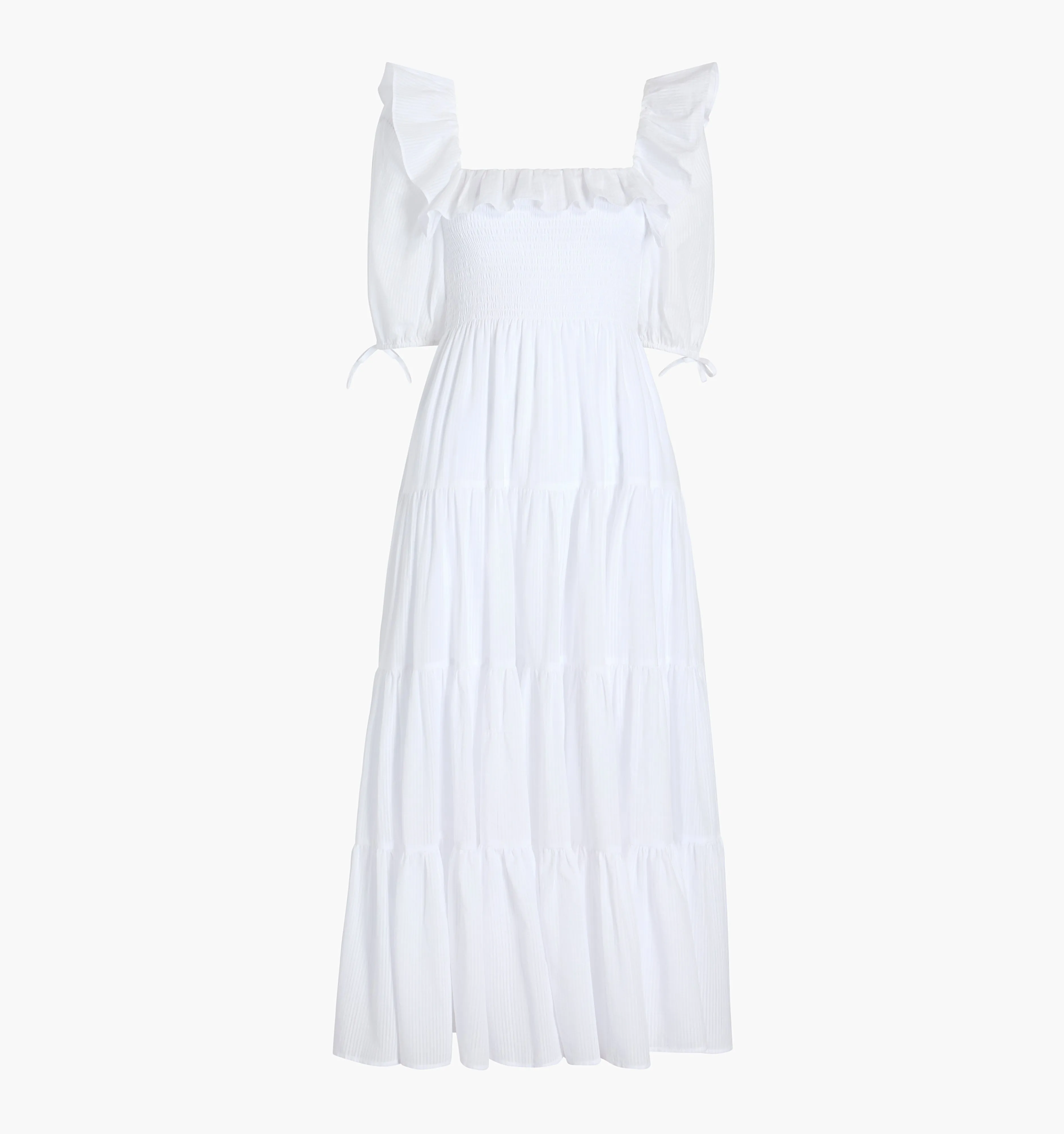 The Corinne Nap Dress - White Shadow Stripe