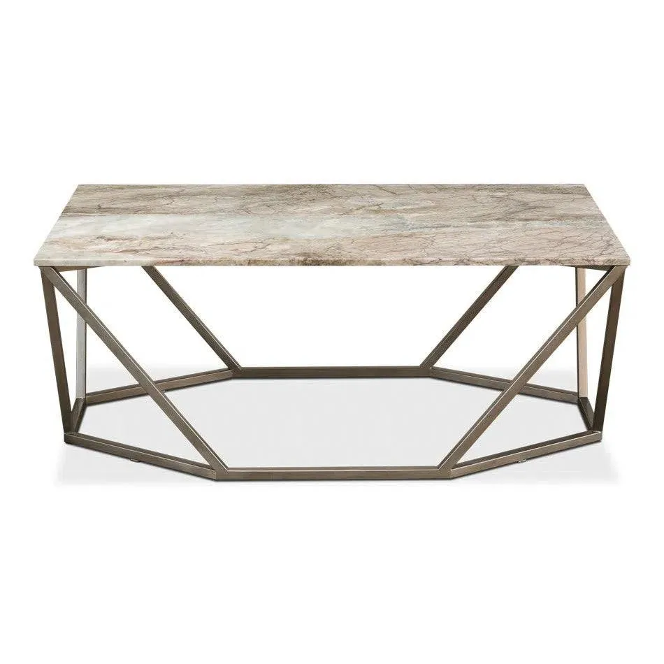 Trapezoid Coffee Table Marble Top