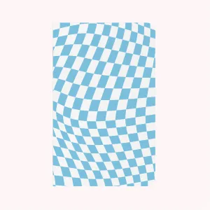 Wavy Checkerboard Blue