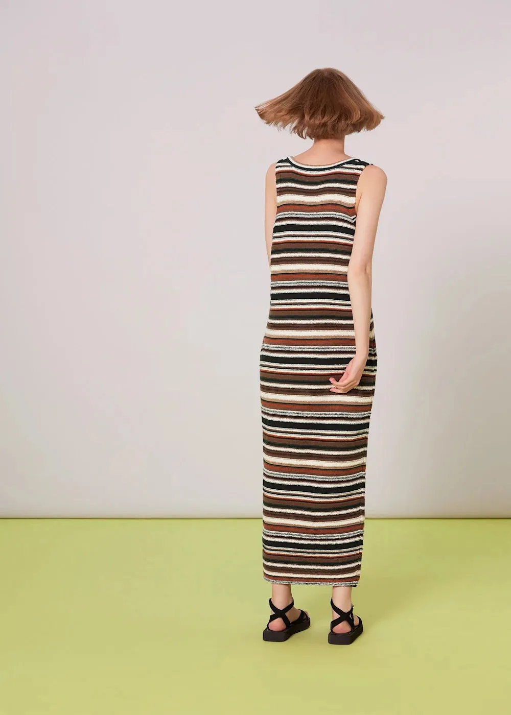 Chic Willow Striped Knit Dress - Elegant & Comfortable Fashion