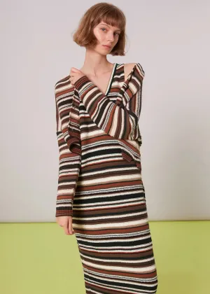 Chic Willow Striped Knit Dress - Elegant & Comfortable Fashion