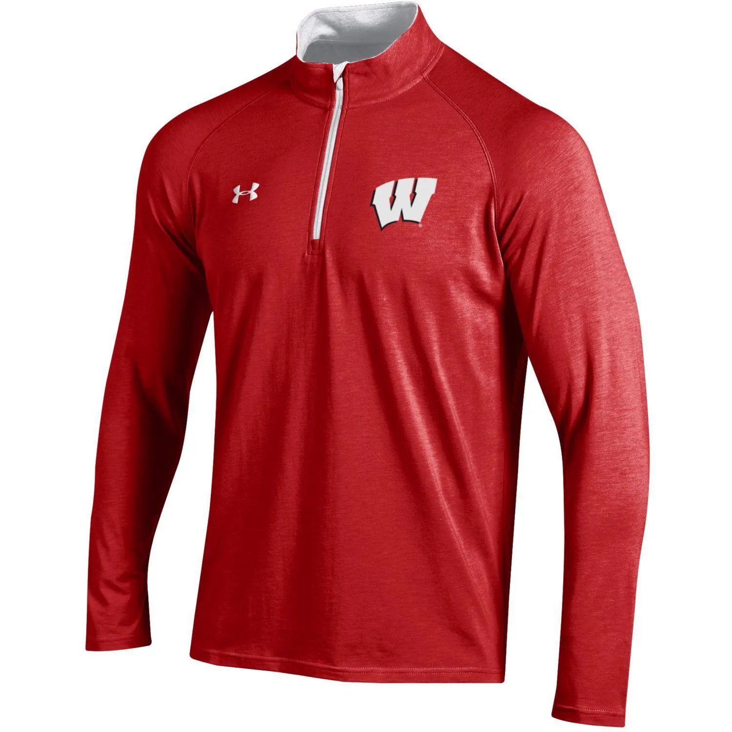 Wisconsin Badgers Red Lightweight 1/4 Zip Pullover by Under Armour – Loose Fit